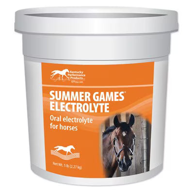Front view of a 5 lb container of Kentucky Performance Products Summer Games Electrolytes on a white background