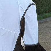 Close-up view of the tail flap on the Shires Tempest Original Standard Neck Fly Sheet in white