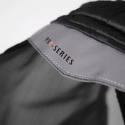 Close-up view of the Shires FlyGuard Pro Fine Mesh Fly Mask with Ears & Open Forelock in black and gray