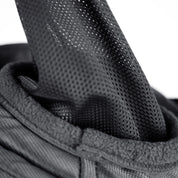 Close-up view of the mesh ears on the Shires FlyGuard Pro Fine Mesh Fly Mask with Ears & Open Forelock in black and gray
