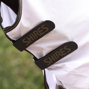 Close-up view of the Shires Tempest Original Fly Neck Cover in white
