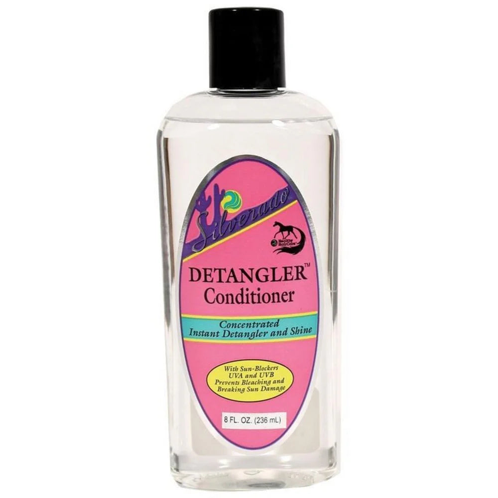 Front view of an 8 oz bottle of Silverado Detangler Conditioner on a white background
