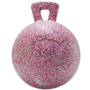 Front view of the 10" red Peppermint Jolly Ball on a white background