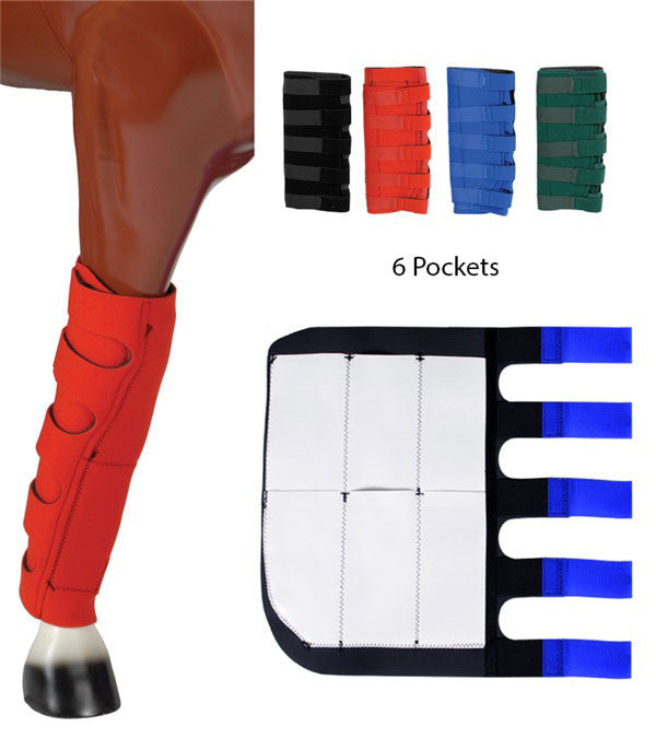 Overview of the color and details of the Jacks Neoprene 6 Pocket Ice Boots on a white background