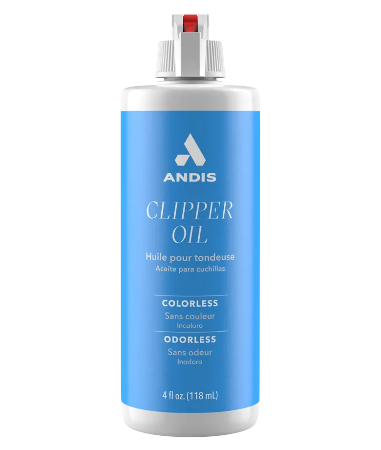 Front view of a bottle of Andis Clipper Oil on a white background
