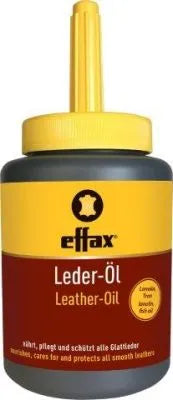 Front view of a jar of Effax Leather Oil on a white background