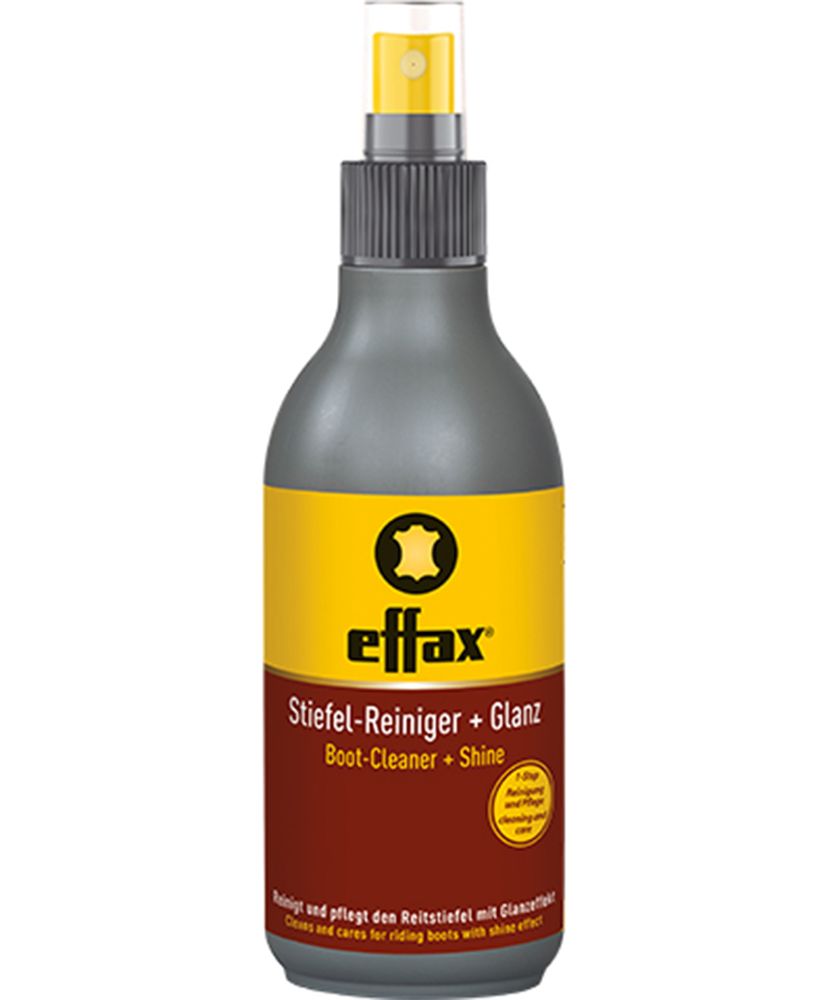 Front view of a 250 ml bottle of Effax Bootcleaner + Shine on a white background