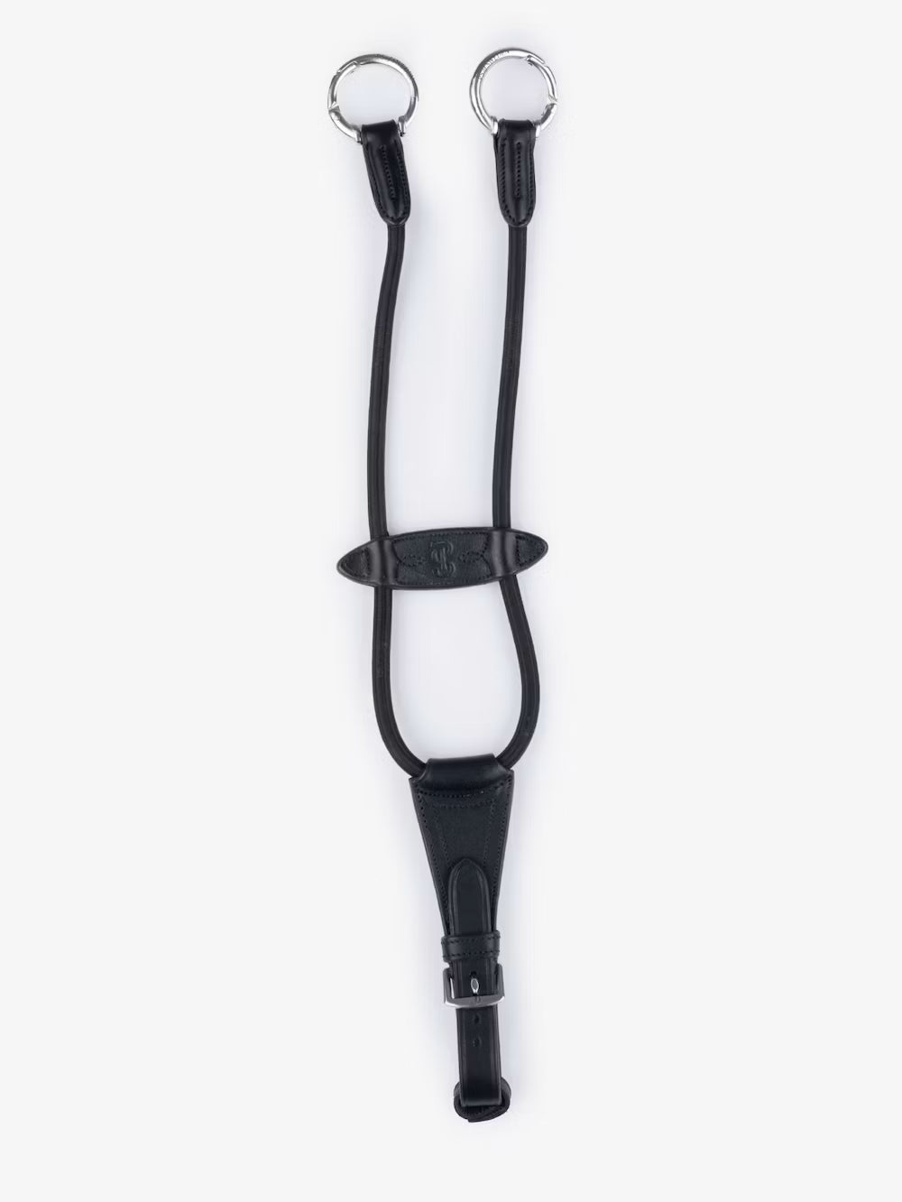 Full view of the black PS of Sweden Lisbon Elastic Martingale Bib on a plain background