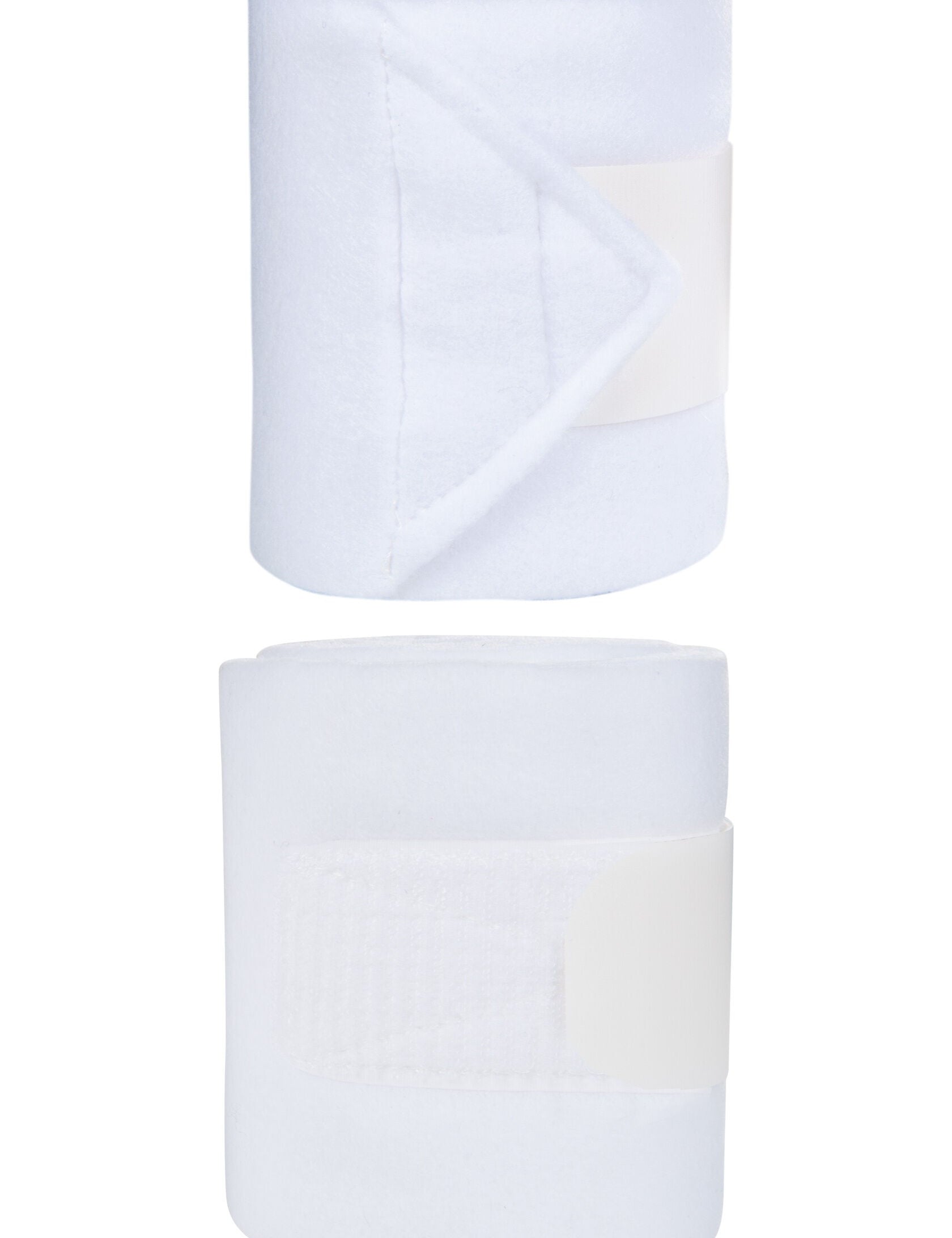 View of a 2 white HKM Polo Wraps on a white background