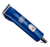 Front view of a blue pair of Andis AGC Super 2-Speed Clippers on a white background