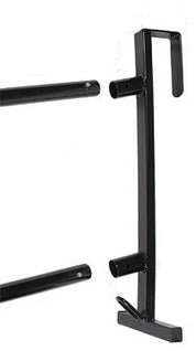 Side view showing the connection points on the Jacks PVC Coated Saddle Rack on a white background