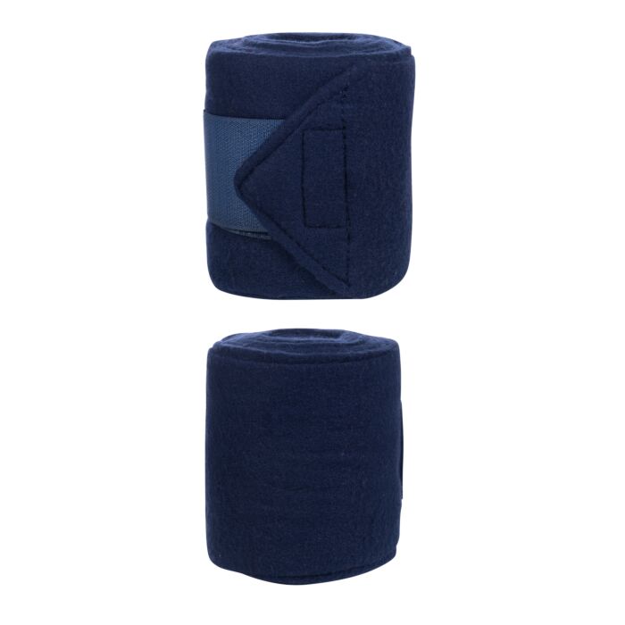 View of a 2 Deep Blue HKM Polo Wraps on a white background