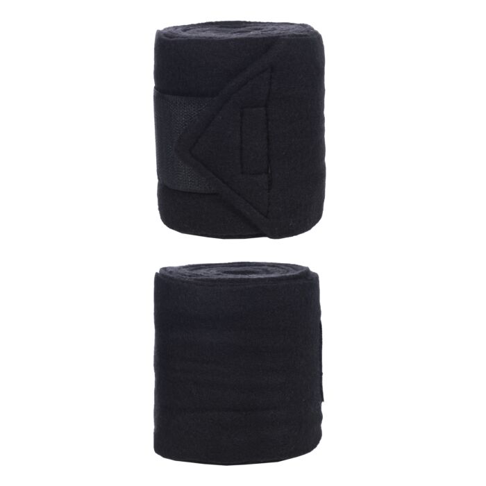 View of a 2 black HKM Polo Wraps on a white background