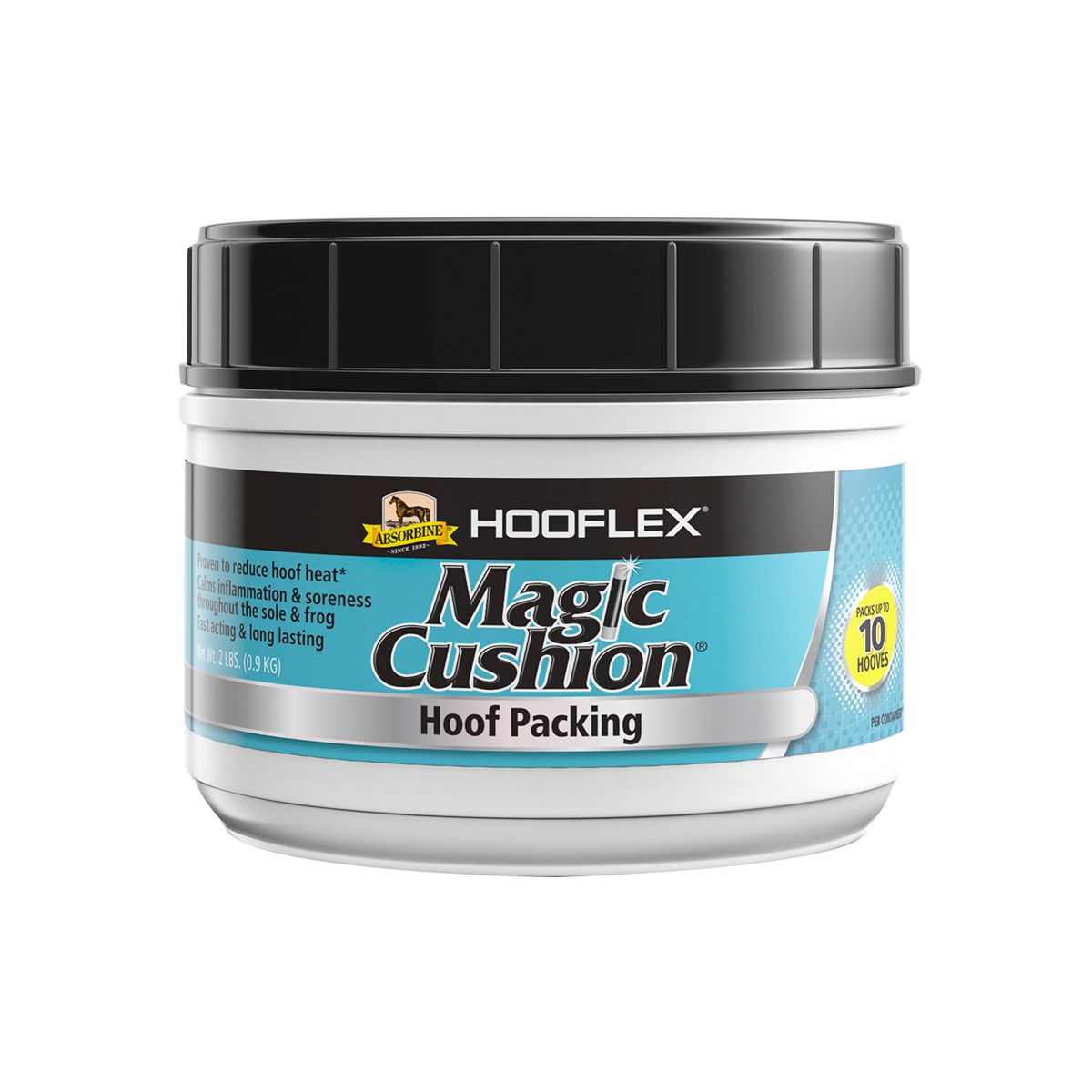Front view of the 2 lb Absorbine Hooflex Magic Cushion Hoof Packing on a white background