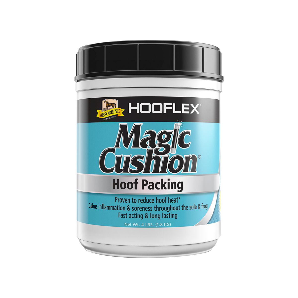 Front view of the 4 lb Absorbine Hooflex Magic Cushion Hoof Packing on a white background