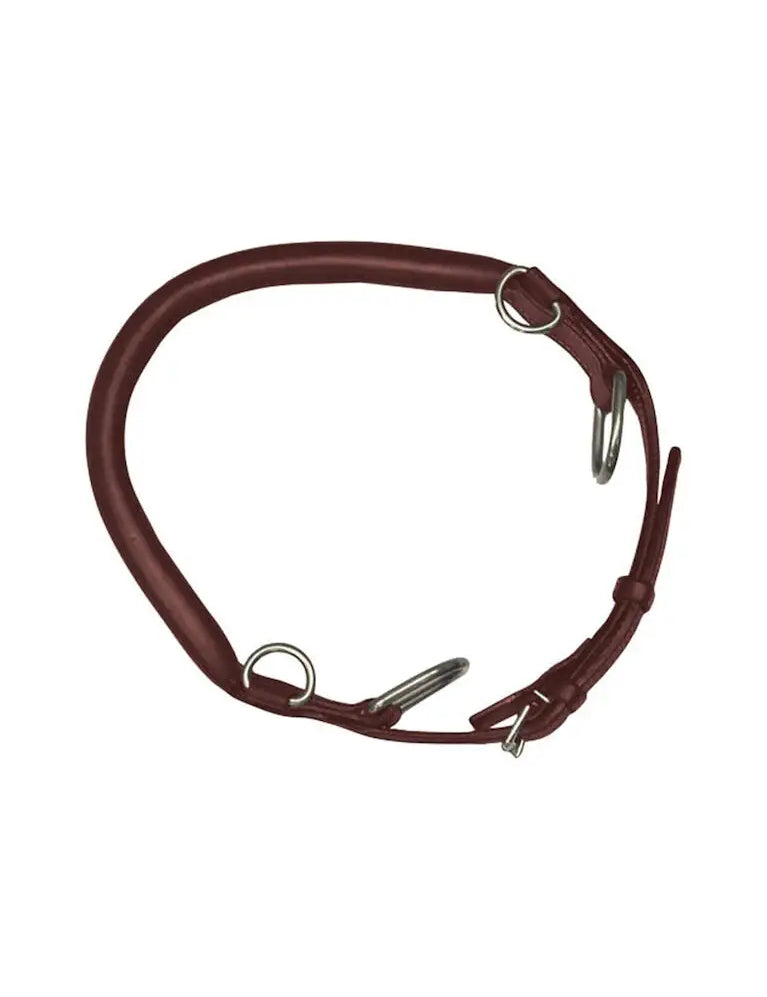 Full view of the brown Kincade Hackamore Noseband on a white background