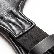 Close-up view of the elastics on the Kavalkade Soft Casper Short Girth on a white background