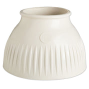 Front view of the white KL Select Italian Pull On Bell Boots on a white background