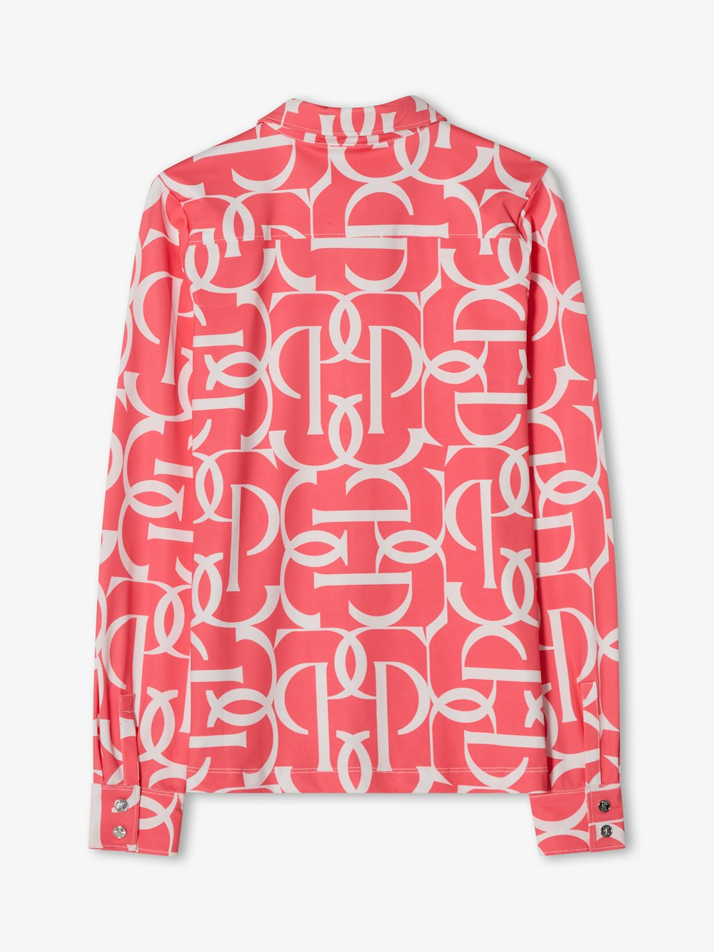 Back view of the Pink Guava PS of Sweden Valerie Printed Long Sleeve Shirt on a white background