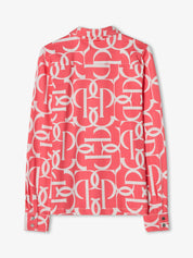 Back view of the Pink Guava PS of Sweden Valerie Printed Long Sleeve Shirt on a white background