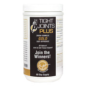 Front view of a 2 lb jar of Tight Joints Plus Gold Formula on a white background