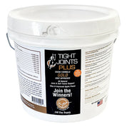 Front view of a 8 lb bucket of Tight Joints Plus Gold Formula on a white background