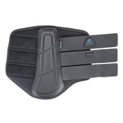 Shires Equestrian ARMA NX-MAX brushing boot in black showing three hook-and-loop velcro straps