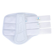 Shires Equestrian ARMA NX-MAX brushing boot in white with three hook-and-loop velcro straps