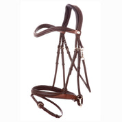 Angled front view of the brown Kavalkade "EveryDay" Bridle on a white background