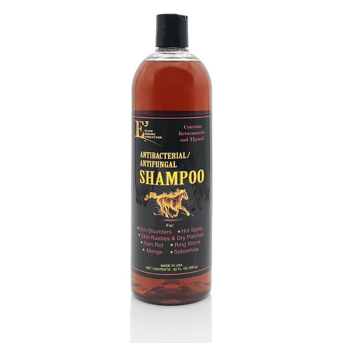 Front view of a 32 oz bottle of E3 Antibacterial/Antifungal Keto Shampoo on a white background