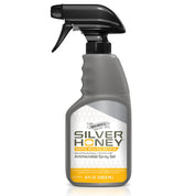 Front view of an 8 oz bottle of Silver Honey Rapid Wound Repair Spray Gel on a white background
