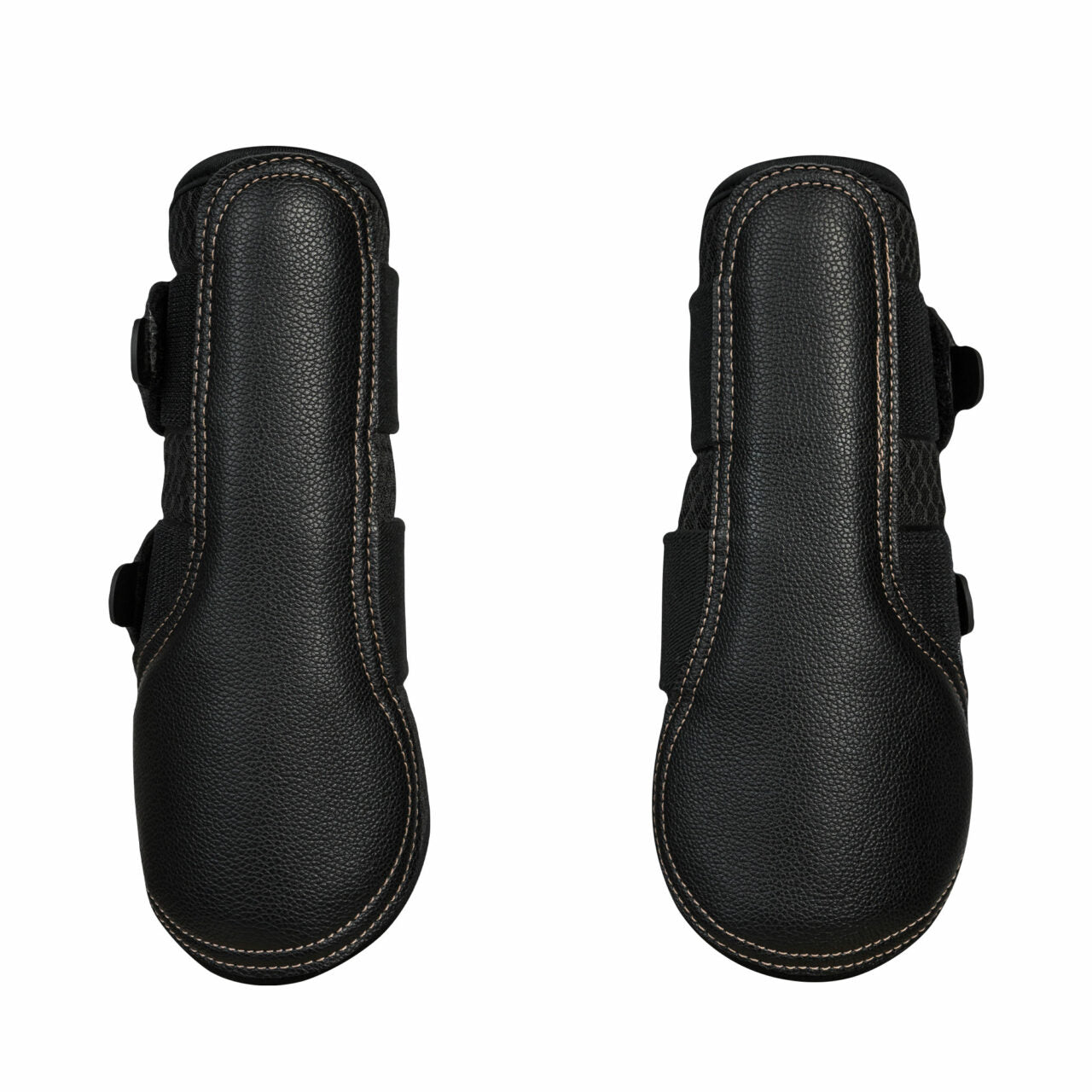 Side-by-side views of the black Back on Track Deep Nights Brush Boots on a white background