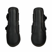 Side-by-side views of the black Back on Track Deep Nights Brush Boots on a white background