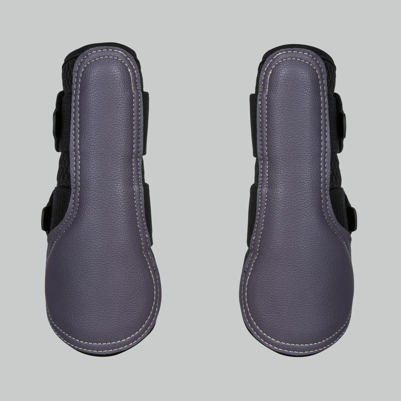 Side-by-side views of the plum Back on Track Deep Nights Brush Boots on a white background