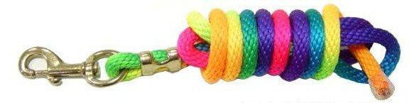 View of the rolled up Jacks Rainbow Lead Rope on a white background