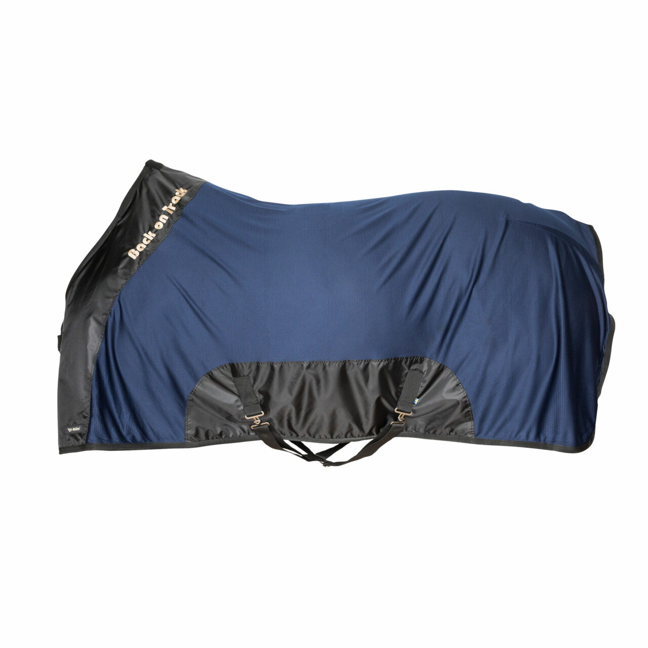 Side view of the navy Back On Track Royal Mesh Sheet Deluxe on a white background