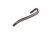 Shires Equestrian large diamante browband in dark brown leather with clear rhinestones
