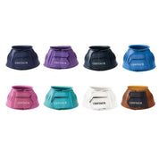 Front view of 8 different colored Centaur EcoPure Ribbed Bell Boot on a plain background