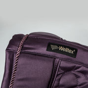 Close-up view of the withers on the plum Back on Track Deep Nights All-Purpose Saddle Pad