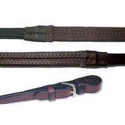 View of the havana Nunn Finer Rubber Reins on a white background