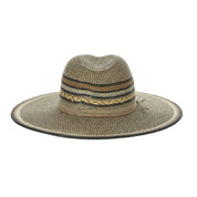 Back view of the multi Dorfman Milano Alento Hat on a white background