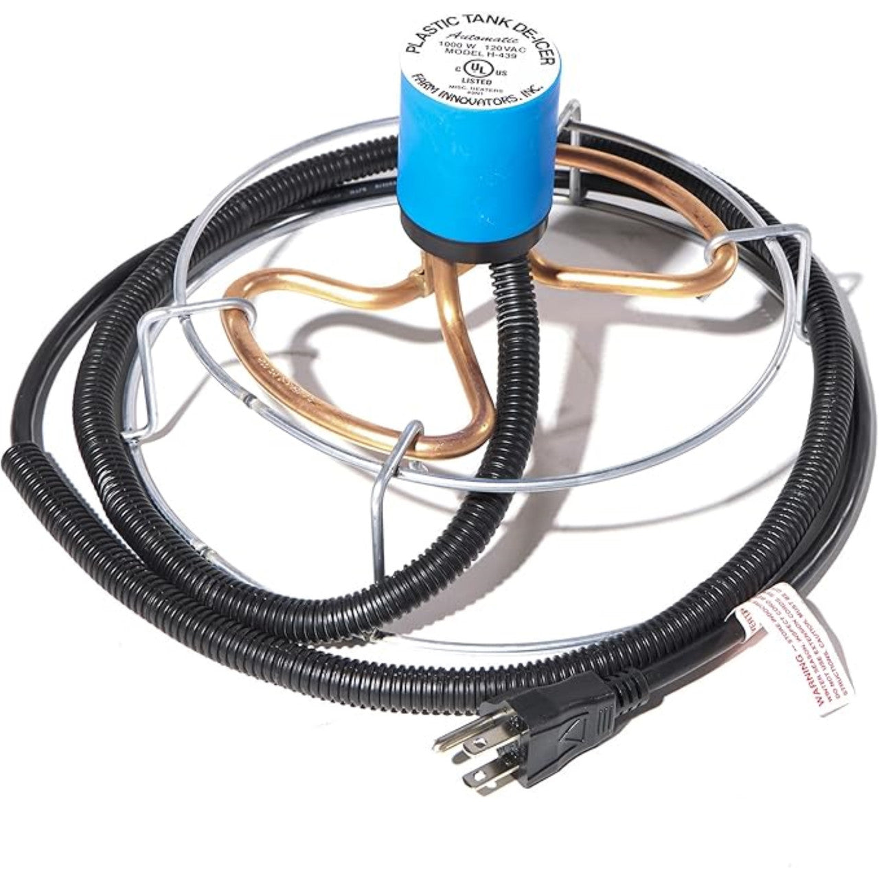 Full view of the Ice-N-Easy Submergible Tank De-Icer on a white background