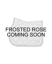 Infographic view of the Frosted Rose PS of Sweden Stardust Monogram Jump Saddle Pad on a white background