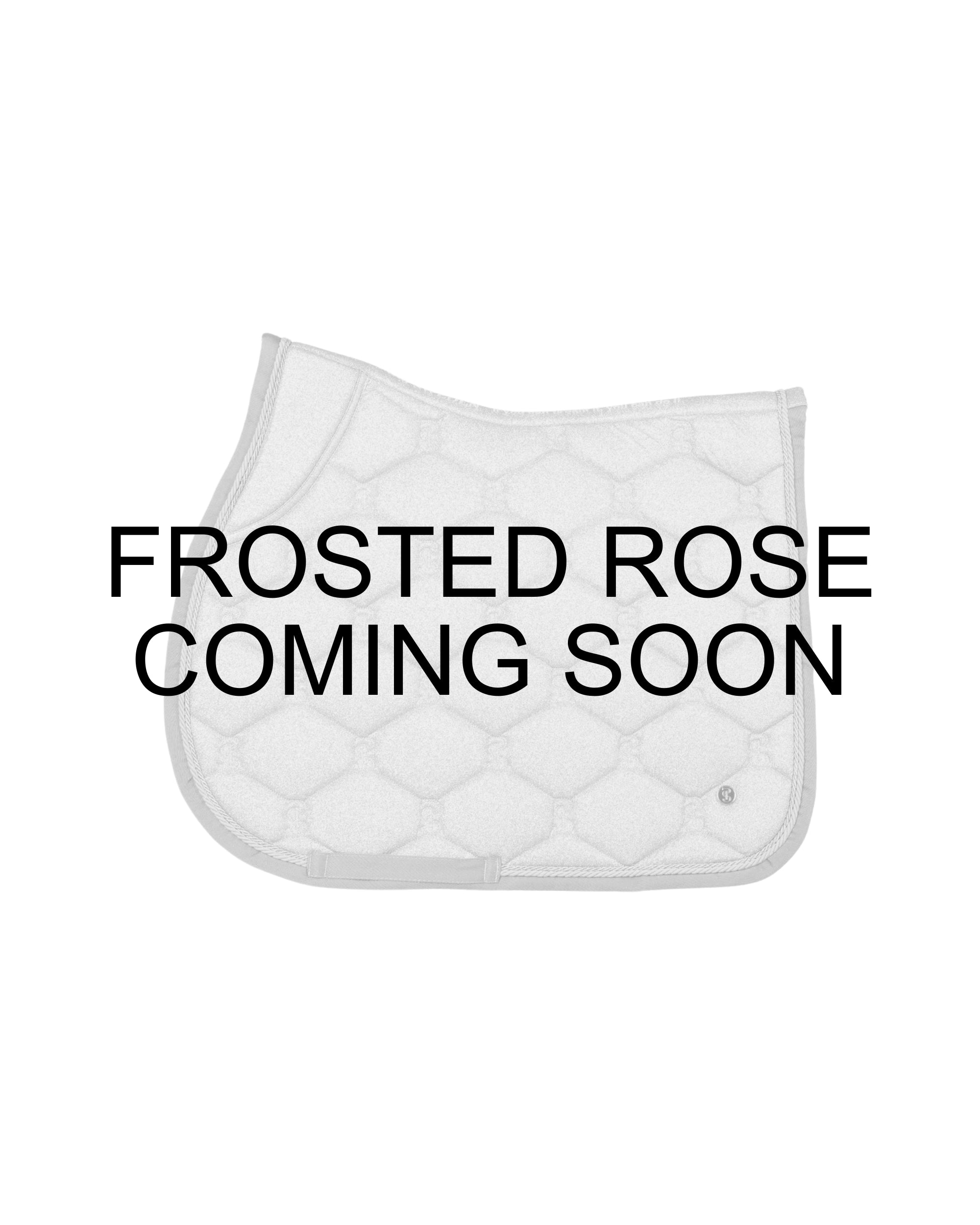 Infographic view of the Frosted Rose PS of Sweden Stardust Monogram Jump Saddle Pad on a white background
