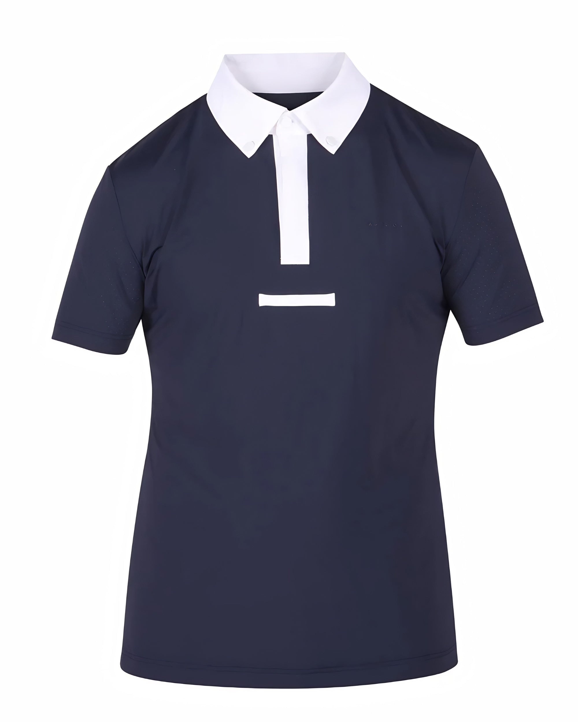 Front view of the navy Aubrion Men's Optima MX Button Show Shirt on a white background
