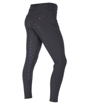 Angled back view of the black Aubrion Men's Optima MX-FG Breeches on a white background