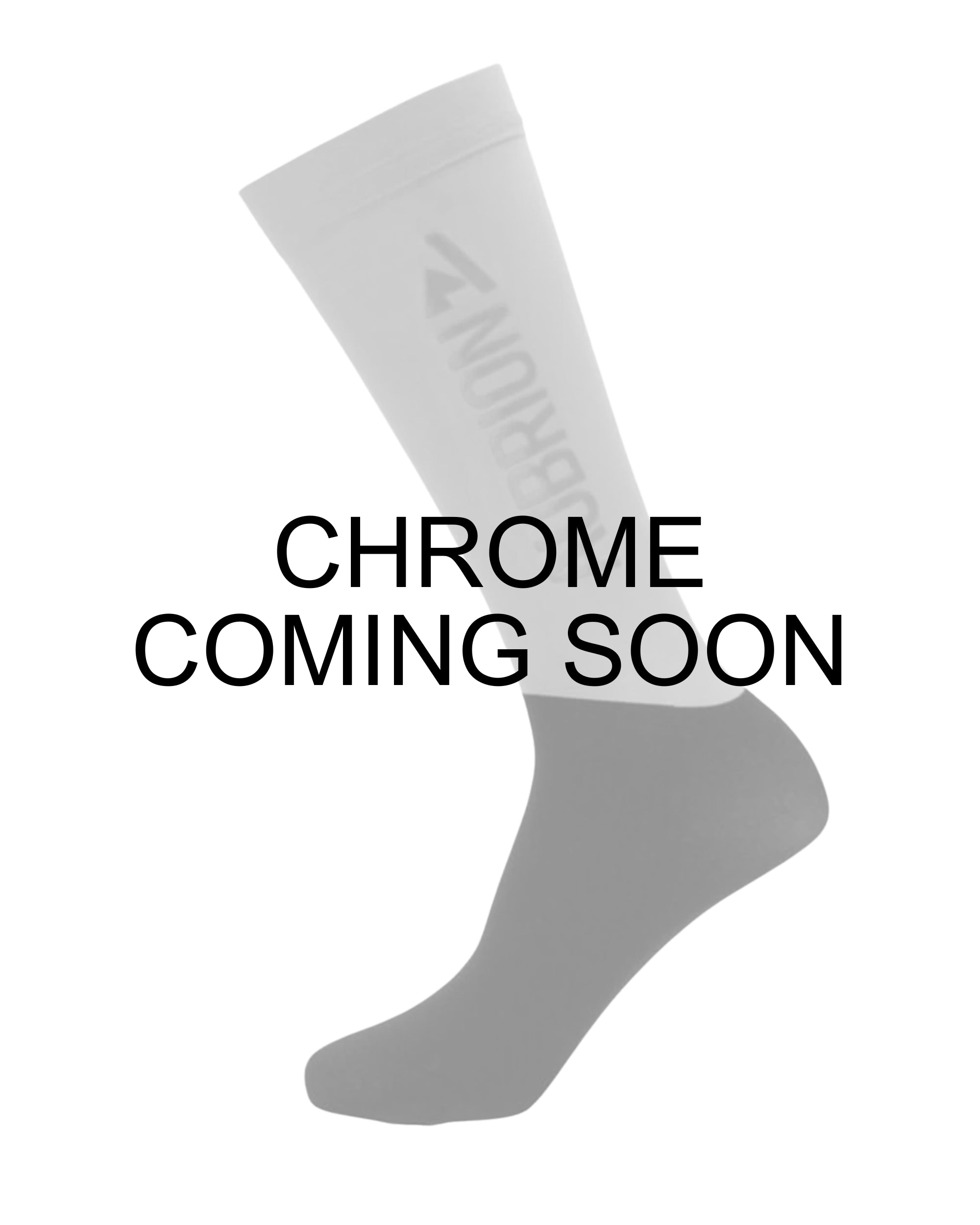 Coming Soon infographic showing a grayed out chrome Aubrion React Performance Sock on a white background