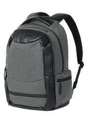 Angled front view of the Kerrits EQ Equestrian Backpack in green and black on a white background