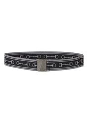 Full view of the black Kerrits Kids Snaffle Stretch Belt on a white background