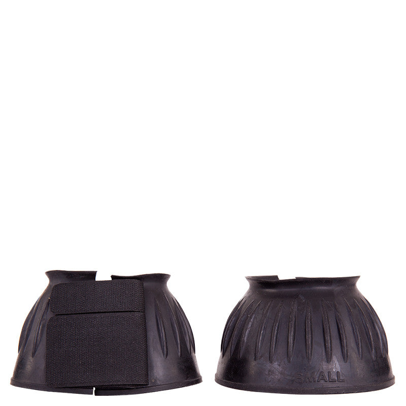 Front and back views of the black Premiere Over Reach Boots on a white background